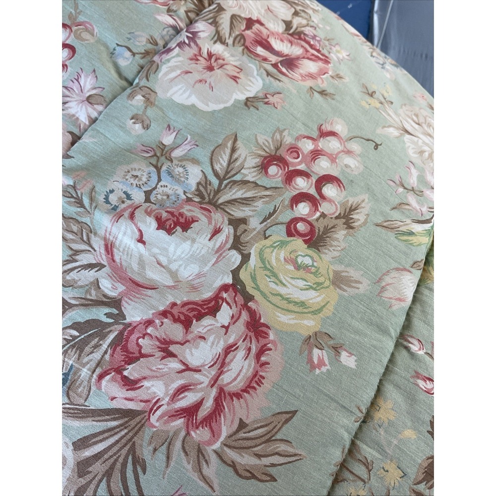 VTG Ralph Lauren CHARLOTTE Cottage Floral QUEEN Comforter Sage Green - Picture 6 of 6